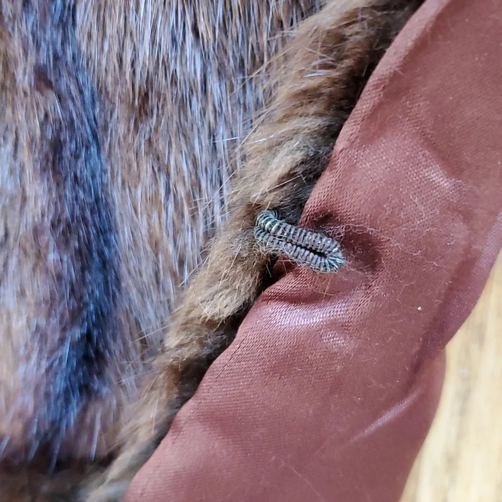 Vintage real fur shawl stole with pockets S/M